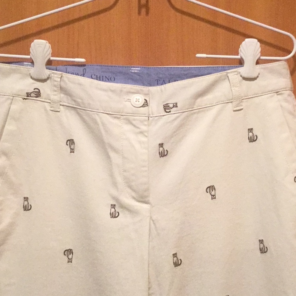 Talbots Cats Cream Pants with Embroidered Detail Size 4 - Picture 2 of 7